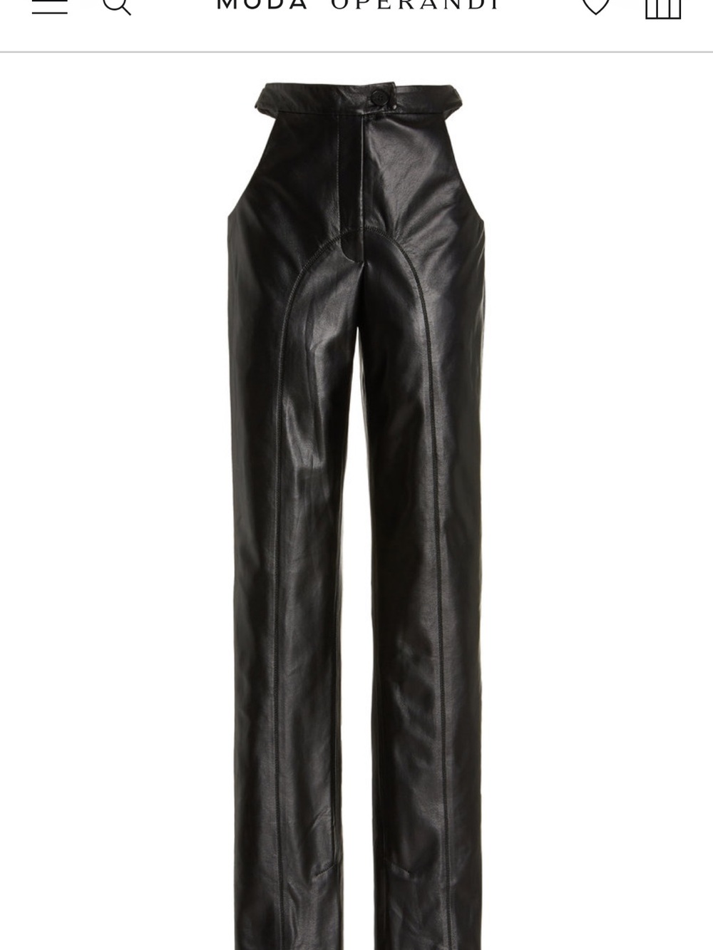 NWT Matériel Tbilisi Black Eco Leather Cutout Pants XS US 2